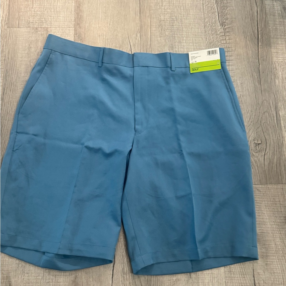 Louis Raphael Blue Flat Front Chino Shorts